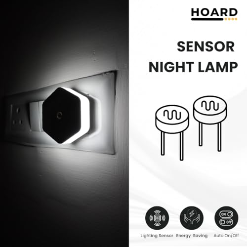 HOARD Hexagon-Shaped Warm Amber LED Plug-in Night Lamp with Automatic Sensor, Energy Efficient, Touch Control (Clear White, Pack of 1) - Image 3