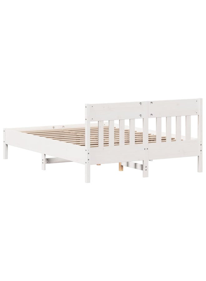 فيداكسل إطار سرير دون مرتبة لون أبيض 200x140 سم خشب صلب صنوبر 842647 - Image 5
