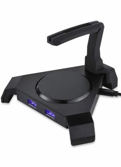 Y&D Mouse Bungee, Gaming Cord Controller, with 4 Port USB Hub & RGB Lighting, Cable Management Organizer Fixer Holder - Black  - Image 1