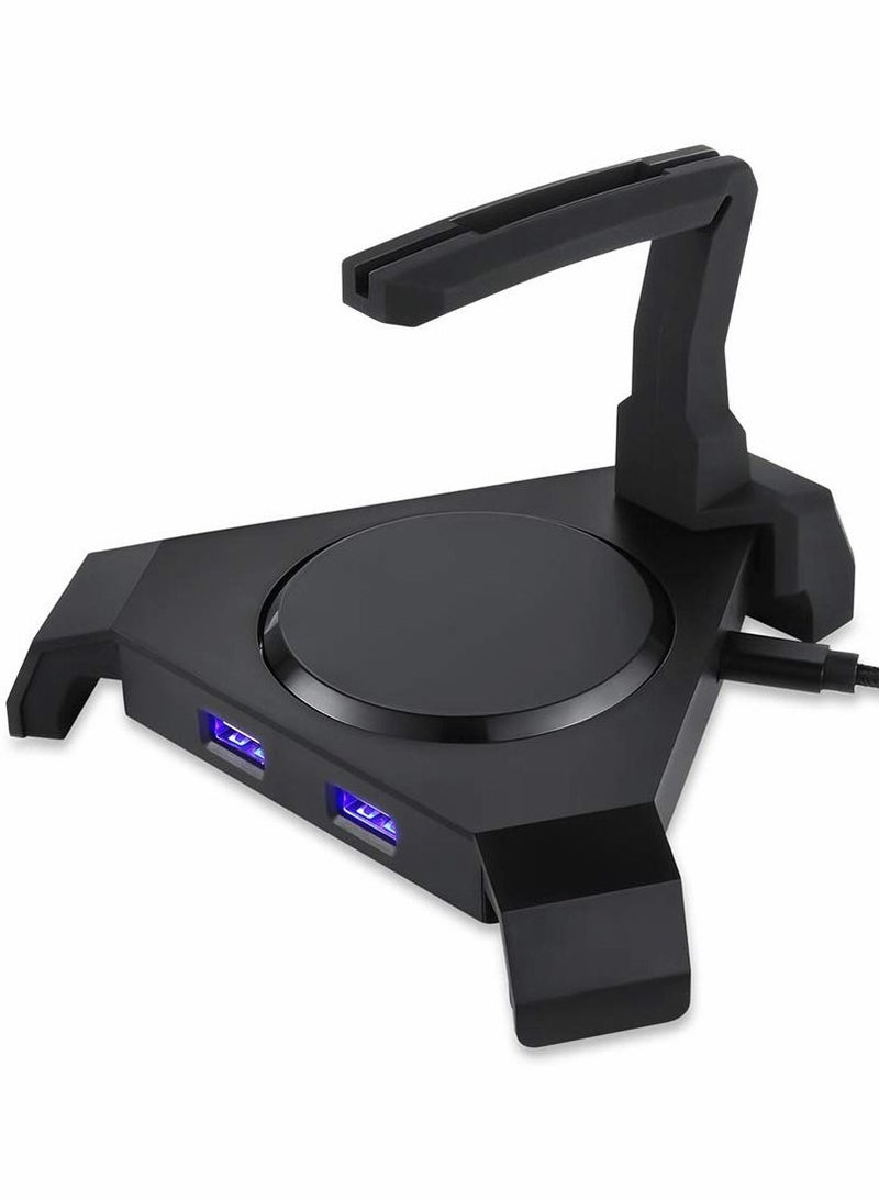 Y&D Mouse Bungee, Gaming Cord Controller, with 4 Port USB Hub & RGB Lighting, Cable Management Organizer Fixer Holder - Black - Image 1