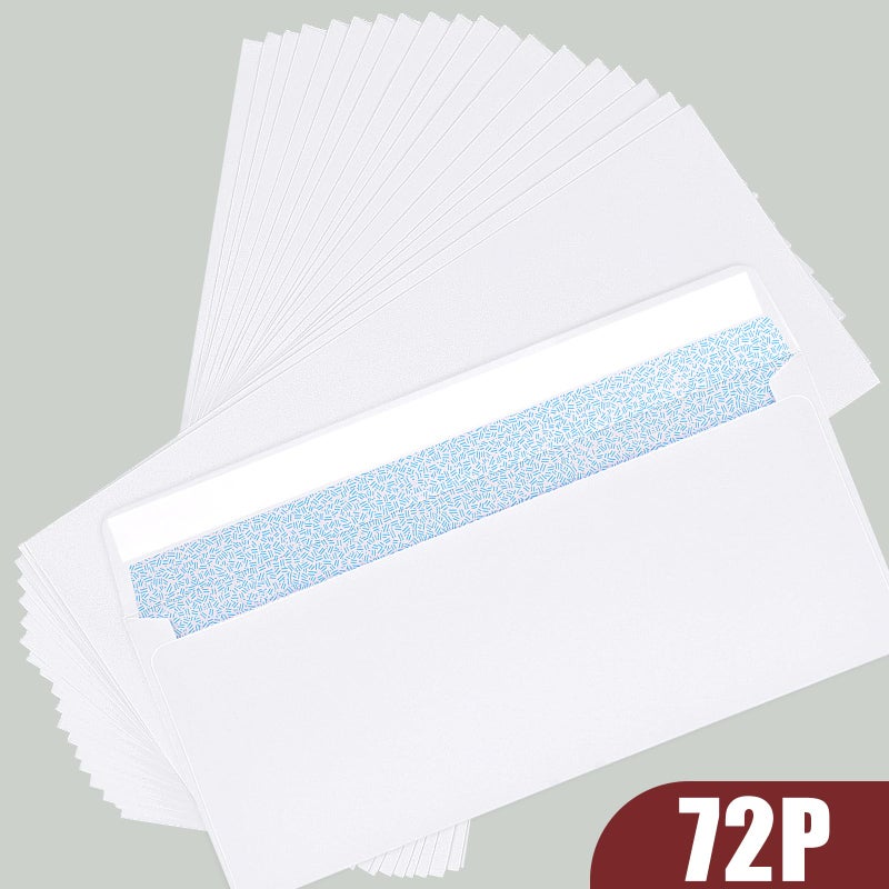 Joyberg 72 Packs #10 Envelopes, Business Envelopes, Envelopes Self Seal, Security Envelopes, Peel and Seal Closure, Size 4-1/8 X 9-1/2 Inches, White, 26LB - Image 4