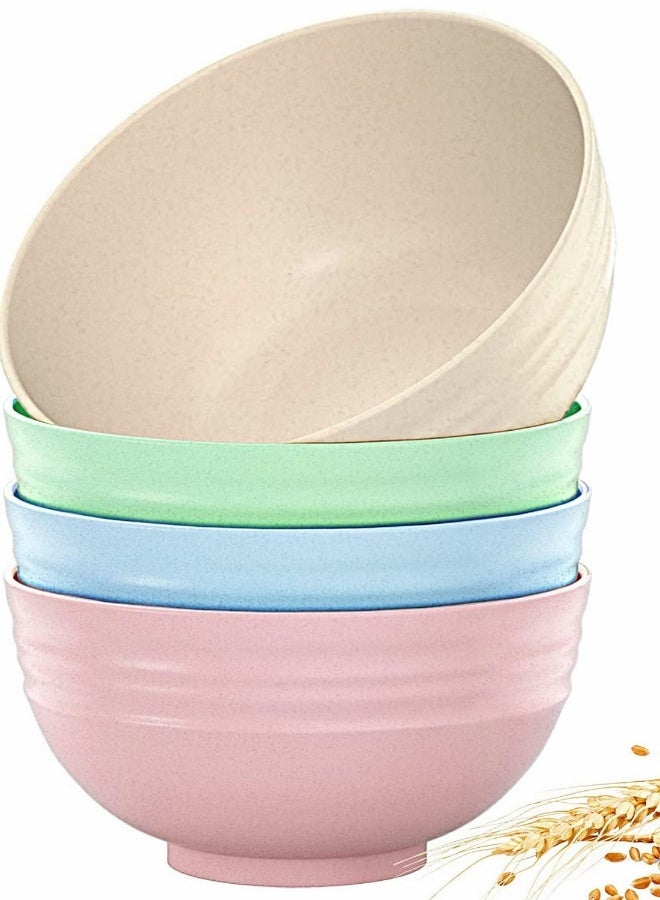 Unbreakable Cereal Bowls Reusable Fiber Lightweight Bowl Set of 4 BPA Free Dishwasher Microwave Safe Perfect for Rice Fruit Salad Pasta Noodles Soup Kids Children Toddler Adult - Image 1