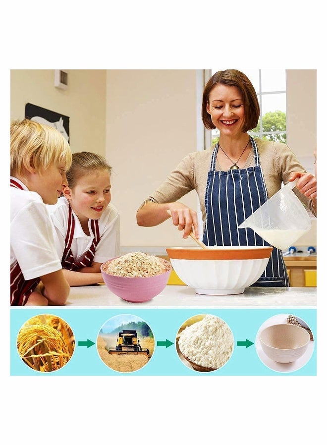 Unbreakable Cereal Bowls Reusable Fiber Lightweight Bowl Set of 4 BPA Free Dishwasher Microwave Safe Perfect for Rice Fruit Salad Pasta Noodles Soup Kids Children Toddler Adult - Image 2