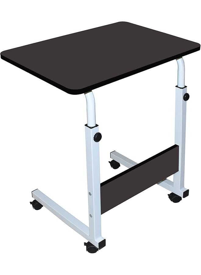 erorex Sofa Side Table With Wheels Height Adjustable Small Home Office Desk For Small Spaces Overbed Bedside Table School Student Study Writing Desk Laptop Desk Tv Table For Living Room Bedrooms Black - Image 1