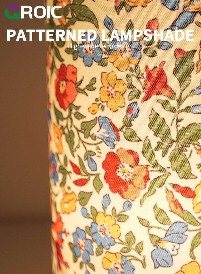 GROIC Bedside Touch Lamp with USB Ports, Modern 3 Way Dimmable Small Lamp with Flower Fabric Shade, Nightstand Lamp for Living Room, Bedroom, Kids' Room Decoration - Image 4