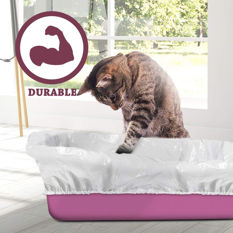 Alfapet Cat litter box liners, Elastic bags liners, 20 Count For Large, X-Large, Giant, Extra-Giant Size litterbox- With Sta-Put Technology for Firm, Easy Fit- Quick + Clever Waste Cleaners, Pack of 2 - Image 4