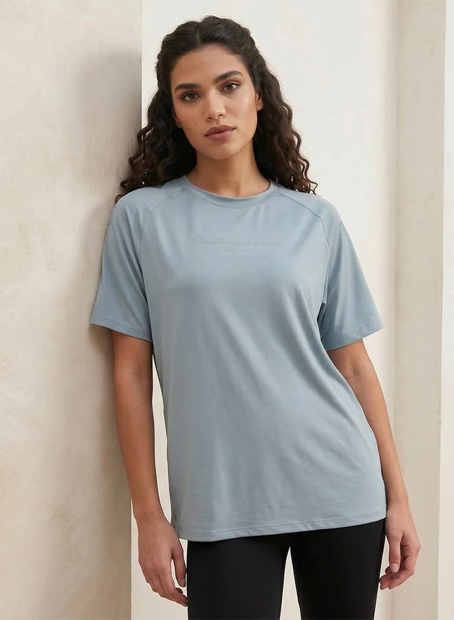 Splash Active BLUE Printed 2 Way Stretch T shirt for Women | Best Price UAE