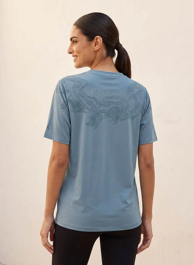 Splash Active BLUE Printed 2 Way Stretch T shirt for Women | Best Price UAE
