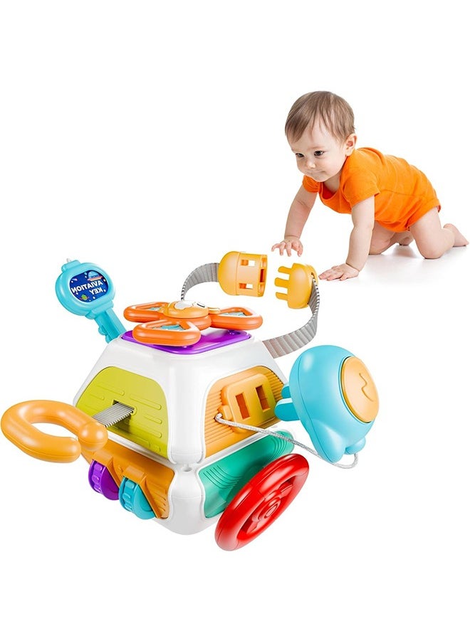 Garlo Baby Busy Board Cube, Montessori Sensory Toys for Toddler 1-3, Infant Carseat Plane Travel Toy, Educational Learning Activities, Baby Birthday Gift 6 9 12 18 Months 1 2 Year Old Boy Girl  - Image 1