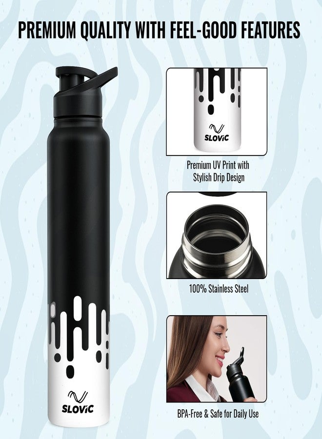SLOVIC Steel Water Bottle 1 Ltr | UV Print Fridge Bottle with Sipper Cap | 100% BPA Free & leak-Proof | Water Bottle for School Kids | Sipper Water Bottles for Adults | Ideal for Gym, Office, Travel - Image 3