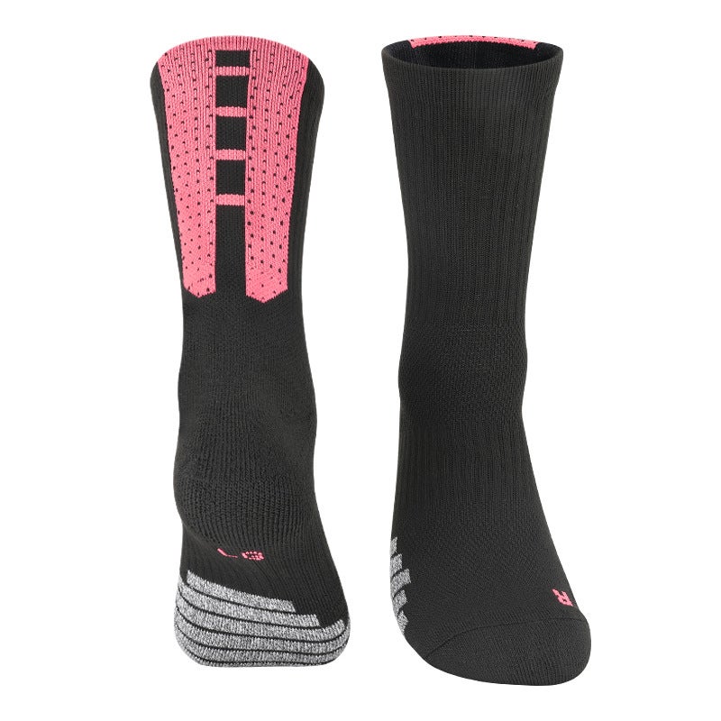 Generic Factory high-top basketball socks mens long mid-tube sports socks mens breathable towel bottom sweat-absorbent elite socks wholesale White - Image 4