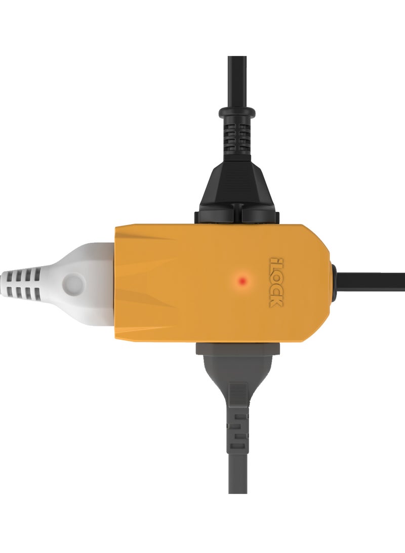 iLOCK Mini Power Strip - 3 Outlets (1.5 m, yellow) - Image 4