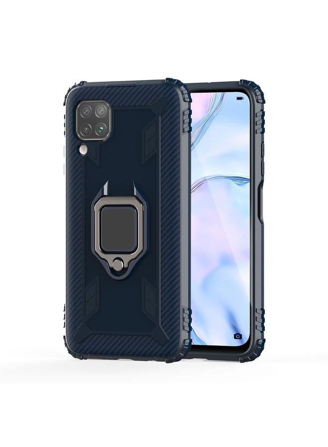 زبون جراب لهاتف Huawei nova 7i مصنوع من ألياف الكربون مع حامل حلقي يدور 360 درجة - Image 2