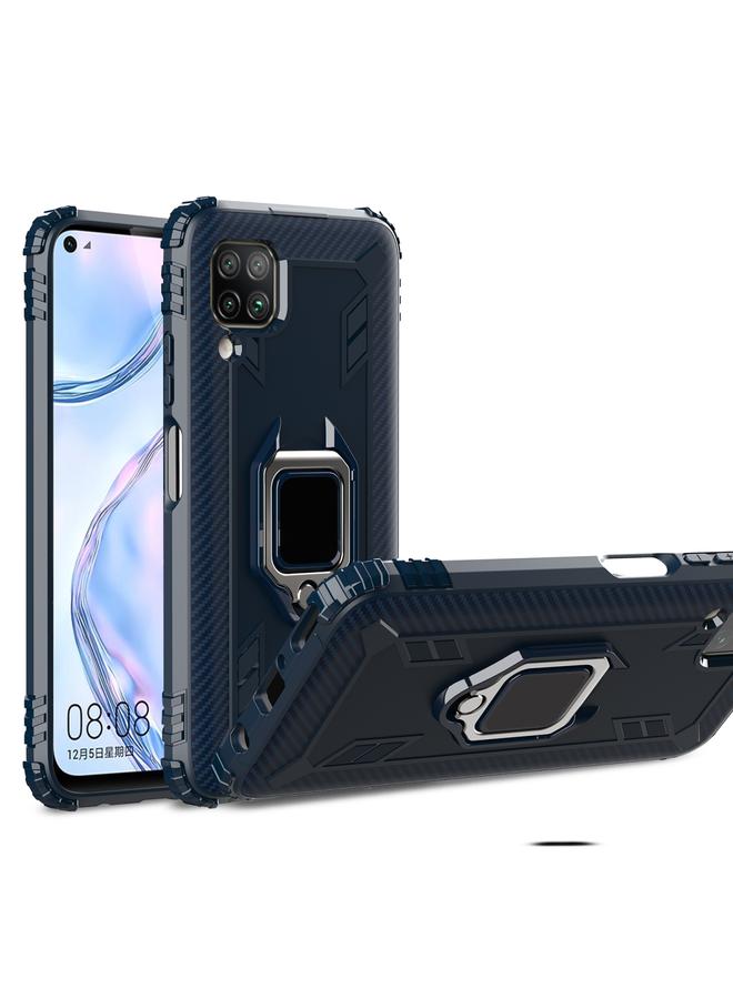 زبون جراب لهاتف Huawei nova 7i مصنوع من ألياف الكربون مع حامل حلقي يدور 360 درجة - Image 1