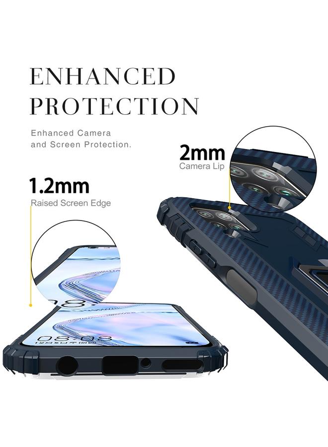 زبون جراب لهاتف Huawei nova 7i مصنوع من ألياف الكربون مع حامل حلقي يدور 360 درجة - Image 4