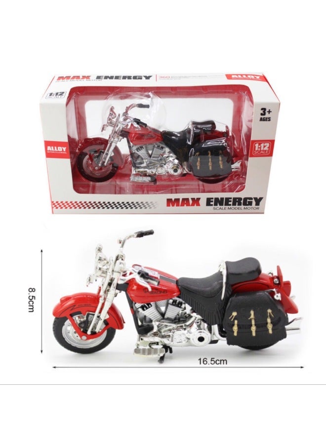 Simulation Alloy Motorcycle Model Locomotive Toy Car Desktop Baking Cake Ornaments Hobby Collection Gift-Color:Medium H7788-2 Brown 1:14 Alloy Motorcycle Model Window Box  - Image 5