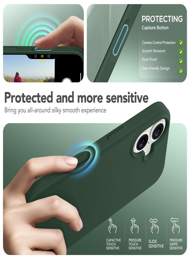 GONEZ Magnetic for iPhone 17 Case, Compatible with MagSafe, [Screen Protector + Camera Lens Protector], Liquid Silicone Anti-Scratch Shockproof Protective Phone Case, Army Green - Image 5