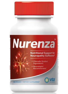 Nurenza Neuropathy Supplement for Nerve Health and Repair. Natural R-ALA Form 10x Strength with Vitamins and Antioxidants to Renew and Revitalize Feet, Hands, Legs, and Toes. 60 Ct.