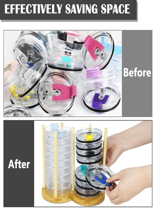 Artcome 2-in-1 Tumbler Lids Organizer, Standing Cup Lid Holder for Drinking Lids & Straw Lids, Removable and Stackable Design for Easy Access, Organize up to 18 Lids - Image 5