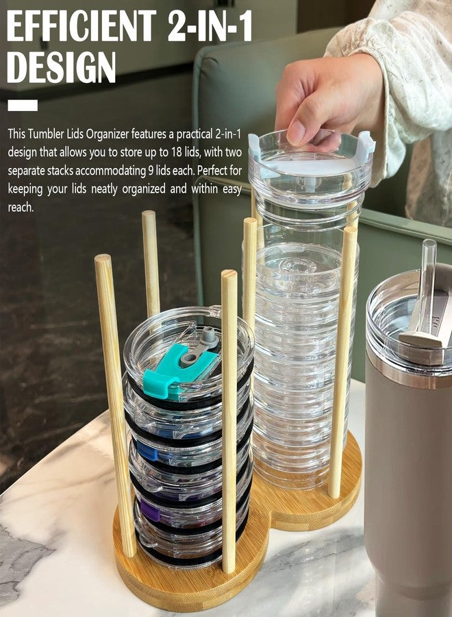 Artcome 2-in-1 Tumbler Lids Organizer, Standing Cup Lid Holder for Drinking Lids & Straw Lids, Removable and Stackable Design for Easy Access, Organize up to 18 Lids - Image 2