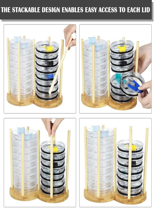 Artcome 2-in-1 Tumbler Lids Organizer, Standing Cup Lid Holder for Drinking Lids & Straw Lids, Removable and Stackable Design for Easy Access, Organize up to 18 Lids - Image 4