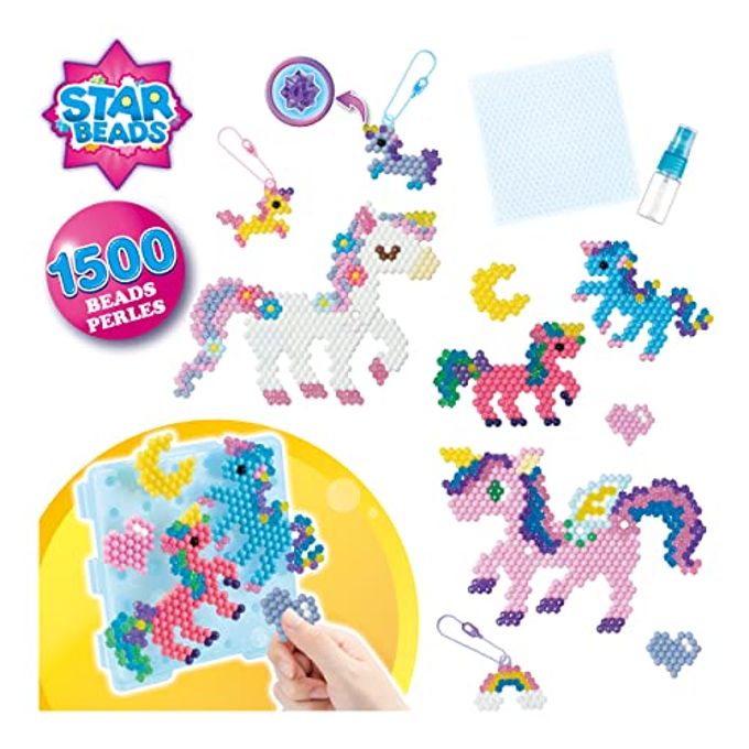 Aquabeads Mystic Unicorn Set, Complete Arts & Crafts Bead Kit for Children Over 1,500 Beads, Three Keychains and Display Stand - Image 2