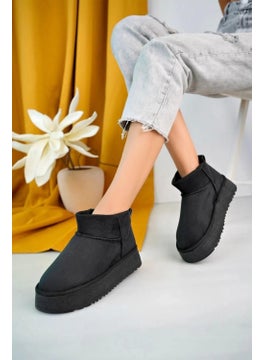 Fort Elanaz Suede Fur Lined Thick Sole Mini Ankle Short Women's Boots  - Image 3