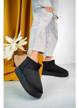 Fort Elanaz Suede Fur Lined Thick Sole Mini Ankle Short Women's Boots  - Image 4