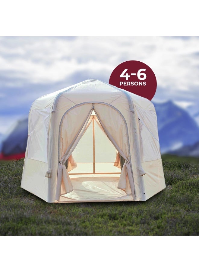 توبيز خيمة توبي القابلة للنفخ 03 خيمة تخييم مع مضخة، خيام تخييم فاخرة تتسع من 4 إلى 6 أشخاص، سهلة التركيب، خيمة أكسفورد خارجية مقاومة للماء والرياح ومناسبة لـ 4 فصول - Image 4