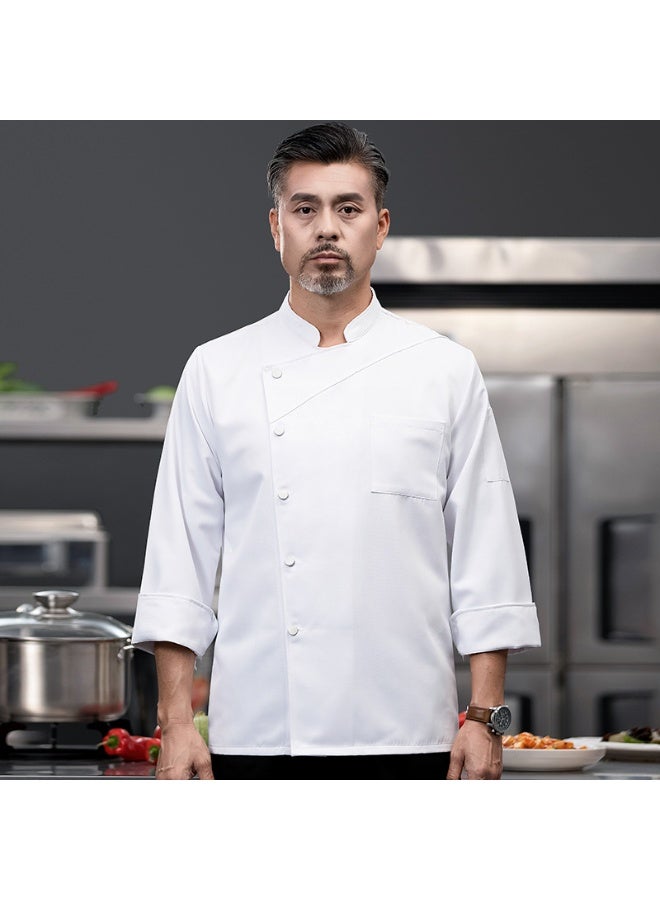 NIBEMINENT Chef Overalls Men's Autumn and Winter Clothing Long-Sleeved Hotel Catering Restaurant Western Restaurant Kitchen  - Image 1