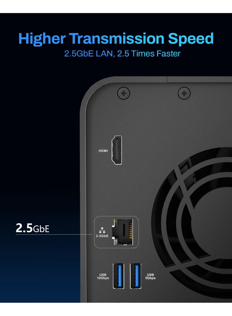 TERRAMASTER TERRAMASTER F2-425 2-Bay NAS Storage – Intel x86 Quad-Core CPU, 4GB RAM, 2.5GbE LAN, Network Attached Storage Multimedia Server for Home Users (Diskless) - Image 4