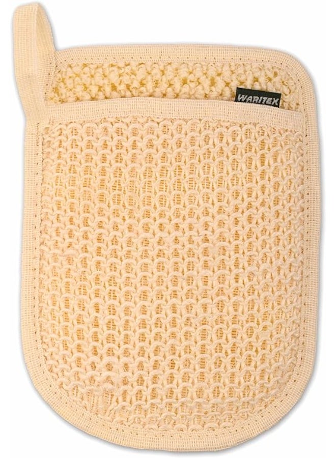 ليفة استحمام طبيعية من السيزال - قفاز مزدوج الوجه لتقشير لطيف وتنشيط البشرة - ناعم على الوجه الآخر للتدليك والاسترخاء - Image 4