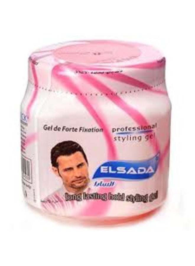 Elsada Hair Gel, Long Lasting Hold, Pink, 100ml
