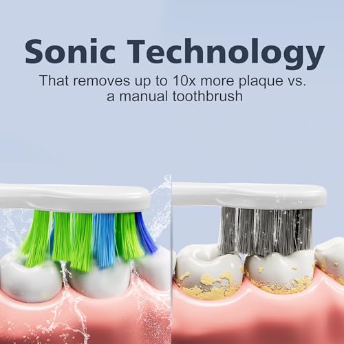 7AM2M Sonic Electric Toothbrush for Adults and Kids, with 8 Brush Heads and Travel Case,5 Modes with 2 Minutes Built in Smart Timer, One Charge Use for 90 Days, Rechargeable Toothbrushes (Orange) - Image 3
