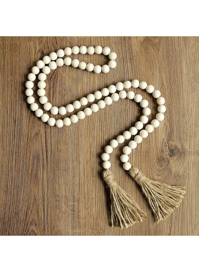 إكليل من الخرز الخشبي، شرابات مع شرابات، مسبحة للصلاة، زينة حائطية، زينة بوهيمية للصلاة، زينة حائطية، لحفلات أعياد الميلاد، حفلات استقبال المولود الجديد، إلخ. - Image 5