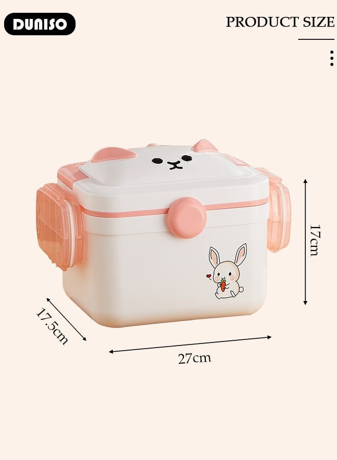 DUNISO 2 Layers Large Medicine Storage Box, Family small safety emergency medical storage box kit travel,Layered Daily Medicine Cabinet,First Aid Storage Box Container Bin with Compartments and Portable Handle for Family - Image 5