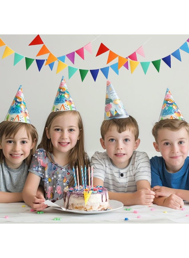Eoopoon 4Pack 48PCS Colorful Pennant Banner Flags with 8.2ft Ribbon, Rainbow Felt Bunting Triangle Flags Party Decor for Birthday, Baby Shower, Nursery, Playroom, Wedding, Garden, Photo Backdrop - Image 3
