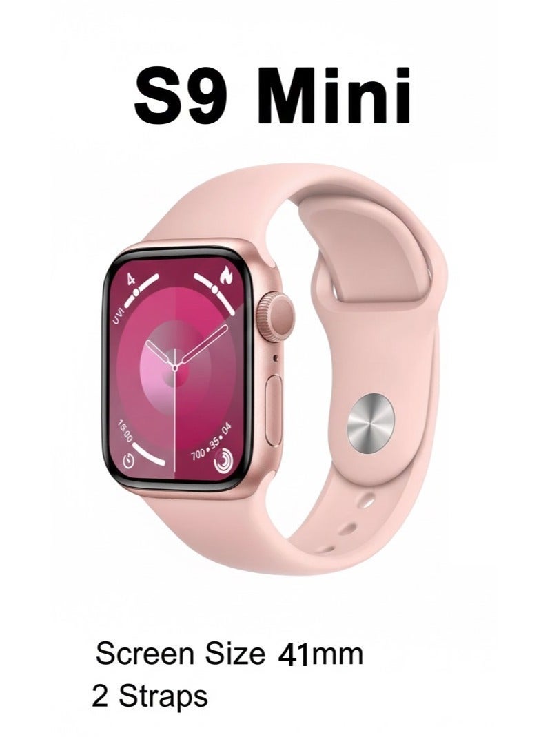 ساعة ذكية شاشة اموليد لحساب السعرات الحرارية و استقبال الرسائل و المكالمات و تدعم اللغة العربية تاتي بسوار اضافي 41مم - Image 1