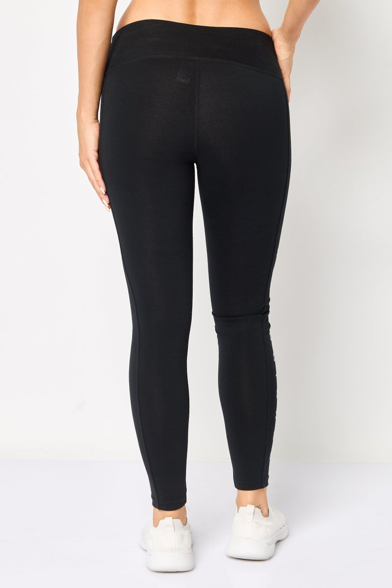 New Balance Women Sportswear Fit Brand Logo Training Leggings, Black - Image 3