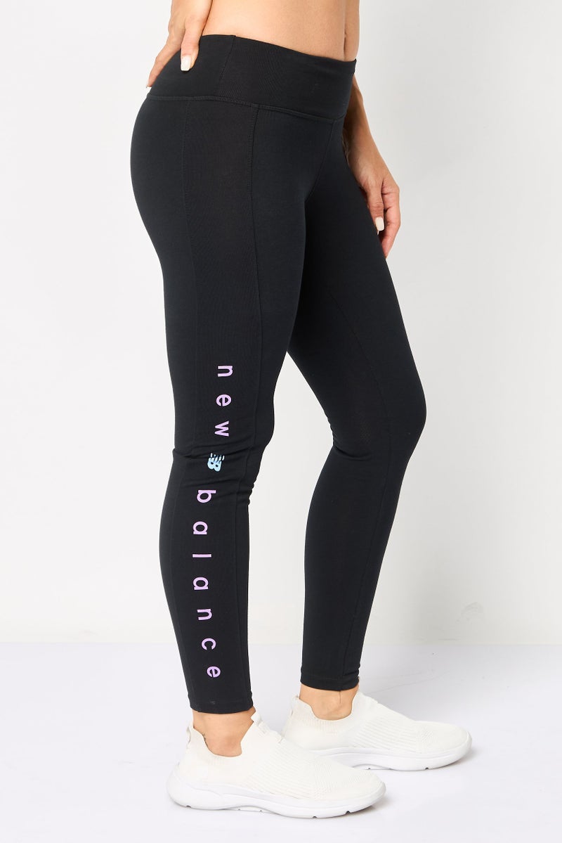 New Balance Women Sportswear Fit Brand Logo Training Leggings, Black - Image 2