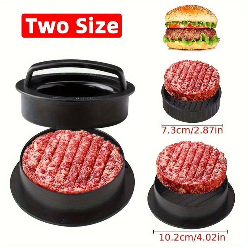 Black 3-In-1 Nonstick Hamburger Meat Patty Press Mold - Image 3