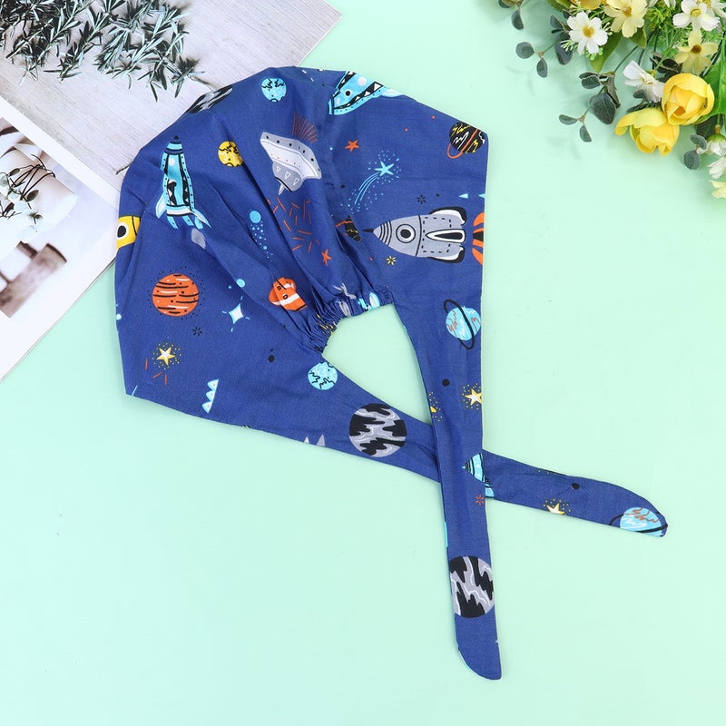 👕 قبعة قطنية مطبوعة برافعة مناسبة لأطباء الأسنان والعمليات وصالونات التجميل لون أبيض - Image 4