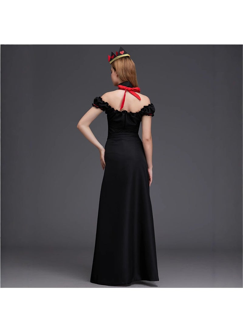Alice In Wonderland RedQueen Costume for Women，Including tops, tied skirts, headwear, and socks  - Image 3