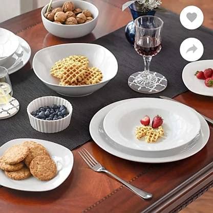 La Opala طقم أطباق عميقة من لا أوبالا ديفا - 3 قطع - أبيض - 8 إنش - للباستا والحساء والأرز والصلصة - زجاج أوبال - Image 3
