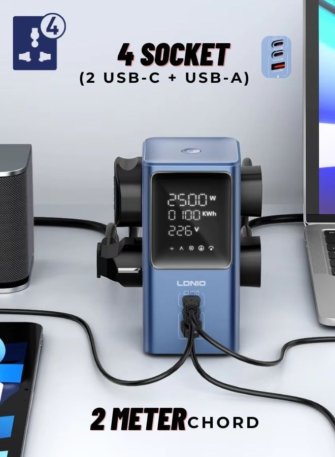 LDNIO محول طاقة عالمي 45 واط مع شريط طاقة LED مكتبي SC2 - Image 2
