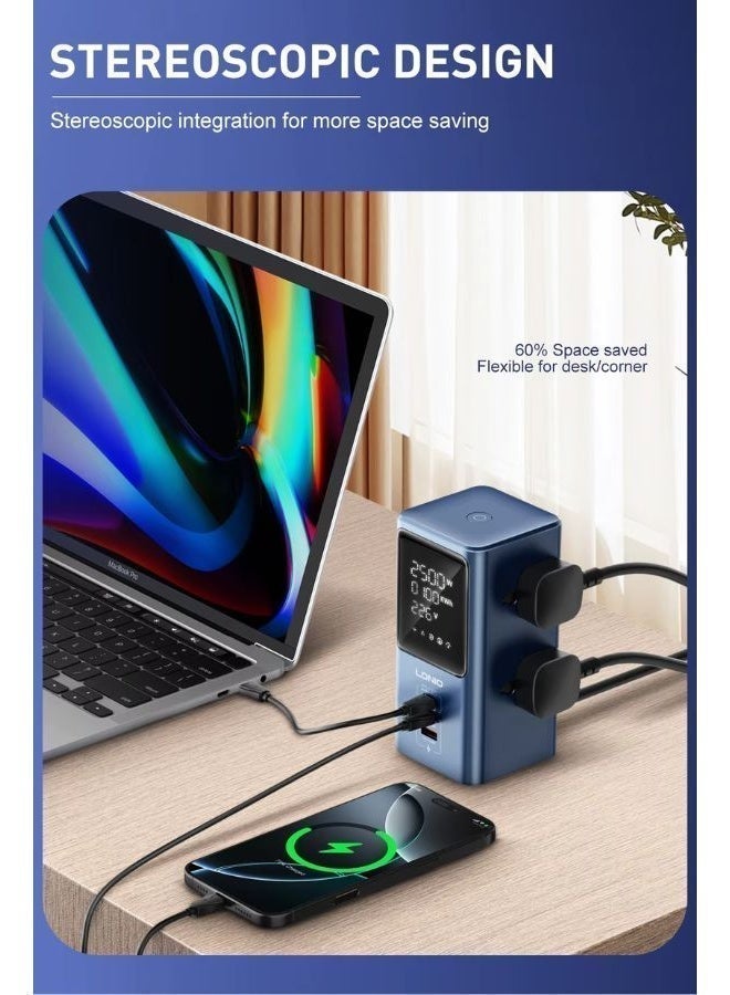 LDNIO محول طاقة عالمي 45 واط مع شريط طاقة LED مكتبي SC2 - Image 4