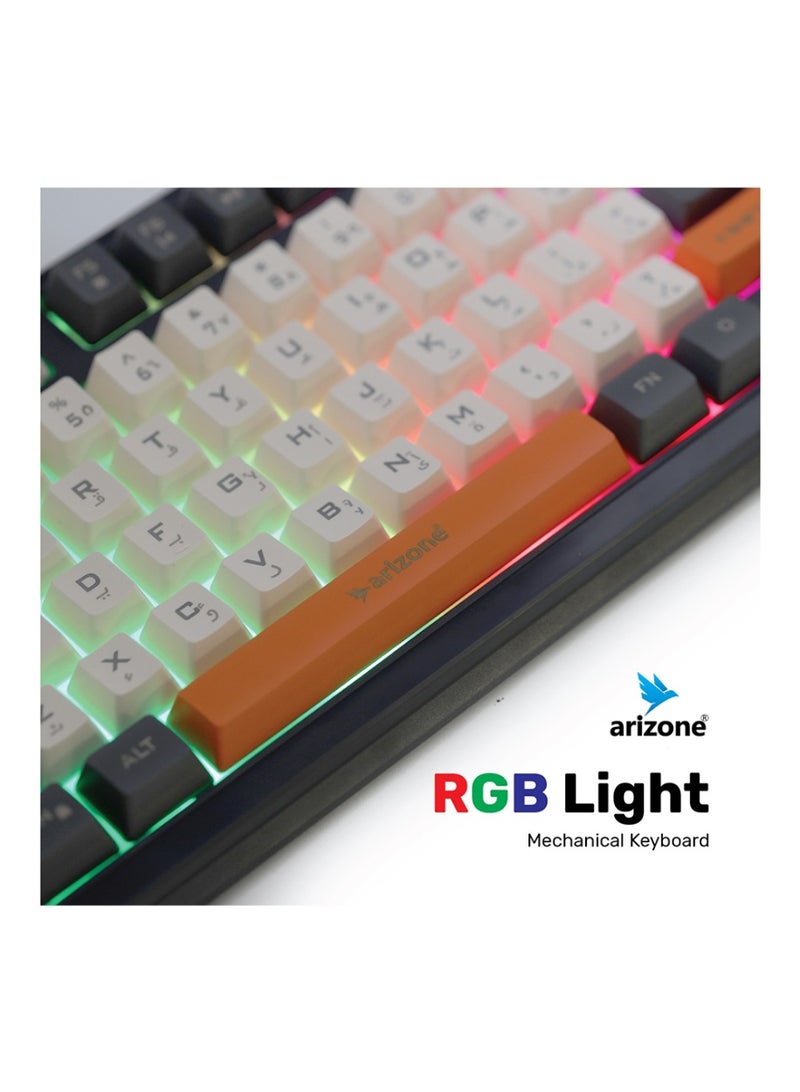 أريزون لوحة مفاتيح الألعاب السلكية أريزون K90 - بإضاءة خلفية RGB، الإنجليزية/العربية - Image 4