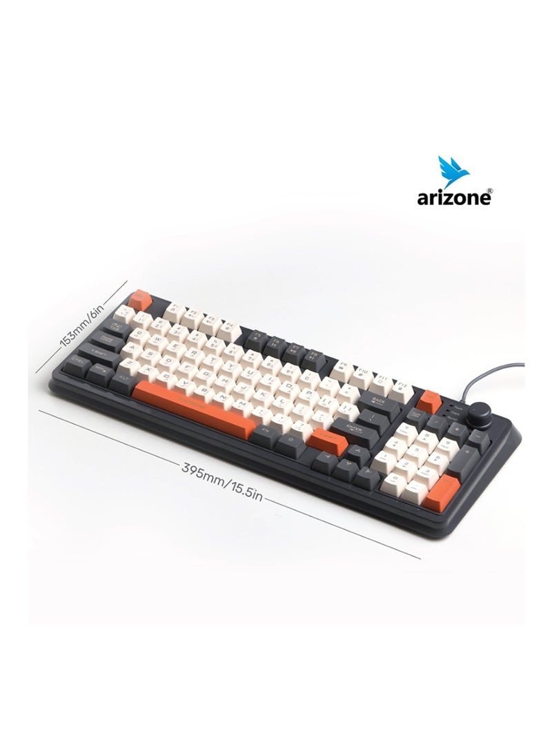 أريزون لوحة مفاتيح الألعاب السلكية أريزون K90 - بإضاءة خلفية RGB، الإنجليزية/العربية - Image 2