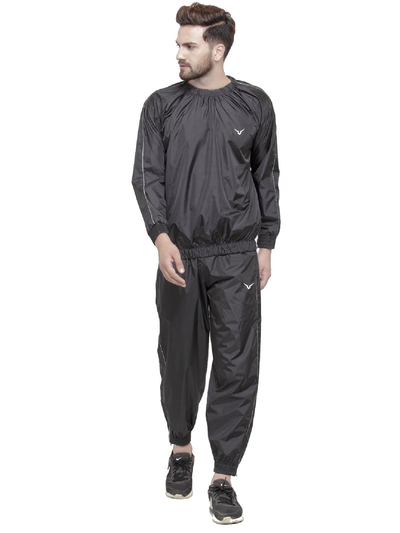 Invincible Men's Sauna Suit (Black Pro, 2XL) - Image 1
