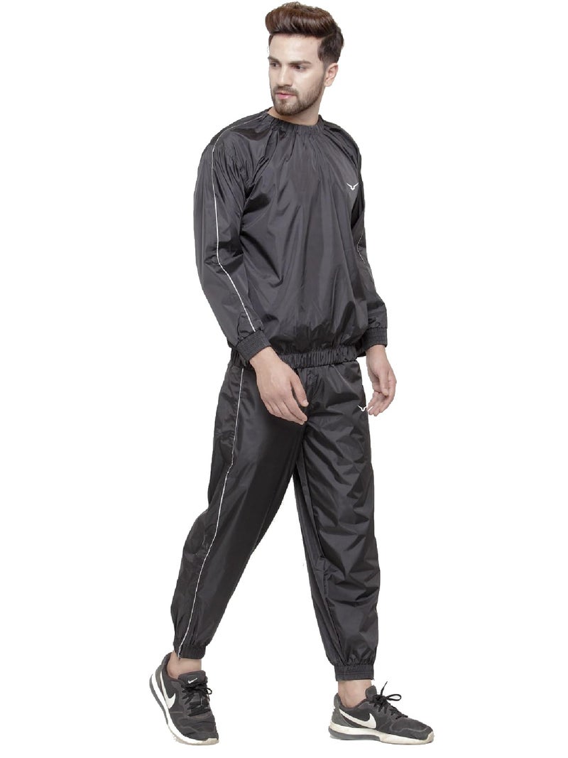 Invincible Men's Sauna Suit (Black Pro, 2XL) - Image 3